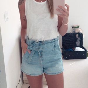 American Eagle Paperbag Mom Denim Shorts